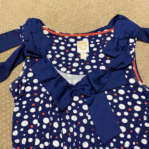 EUC Anthropologie Ric Rac Polka Dot Bow Tank - Picture 5 of 10